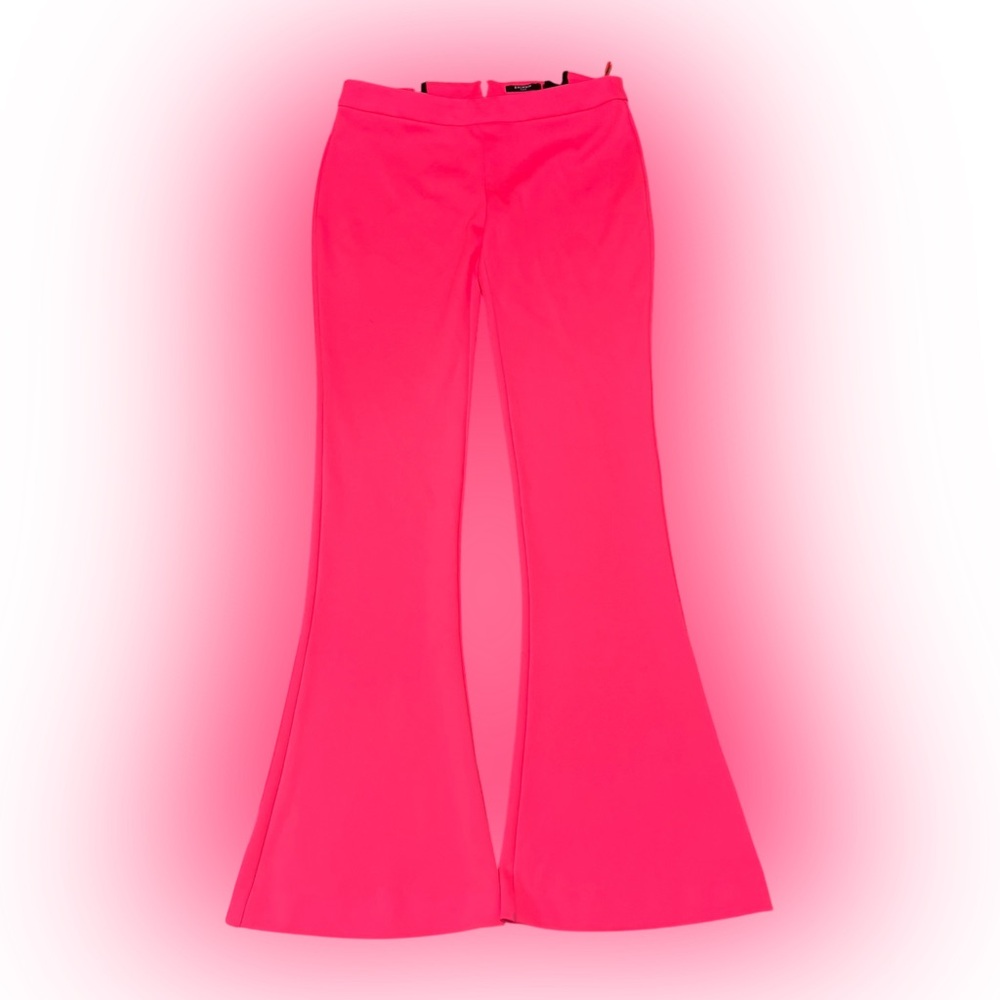 Balmain Fuchsia Pink Polyester Flared Pants Trousers Women’s Size 38 UK 10